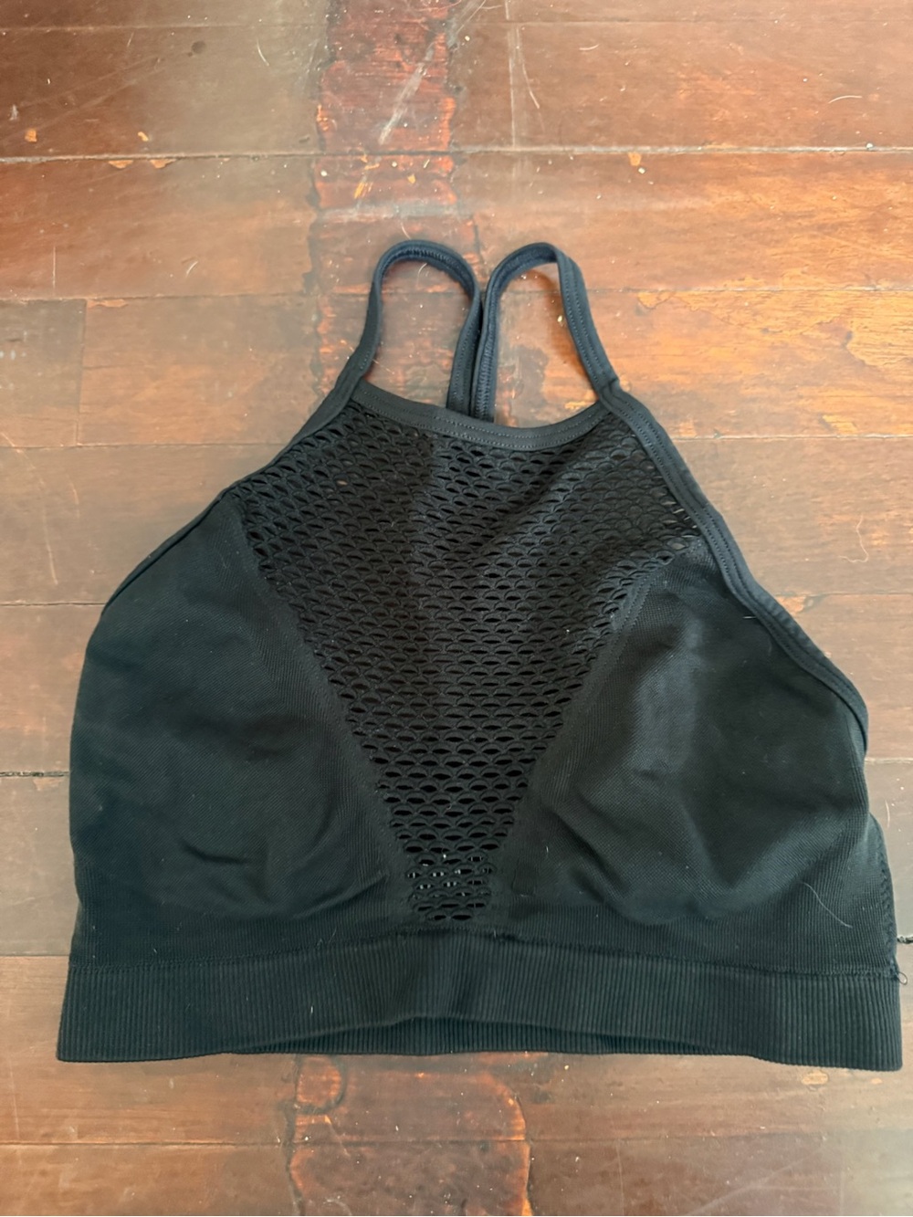 Victoria's Secret Black High-Neck Mesh Sports Bralette